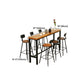 Modern Style Brown Bar Table Pine Wood and Iron Coffee Shop Bar Table Clearhalo 'Bar Furniture' 'Bar Tables' 'bar_tables' 'furn' 'furn_bar_tables' 'Furniture' 'furniture_bar_tables' 'Kitchen & Dining Furniture' 'kitchen&dining_furn' 'kitchen' 4638939