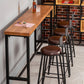 Modern Style Bar Table Solid Wood and Iron Brown Coffee Shop Bar Table 86.6"L x 15.7"W x 41.3"H Without Chairs Clearhalo 'Bar Furniture' 'Bar Tables' 'bar_tables' 'furn' 'furn_bar_tables' 'Furniture' 'furniture_bar_tables' 'Kitchen & Dining Furniture' 'kitchen&dining_furn' 'kitchen' 4638954