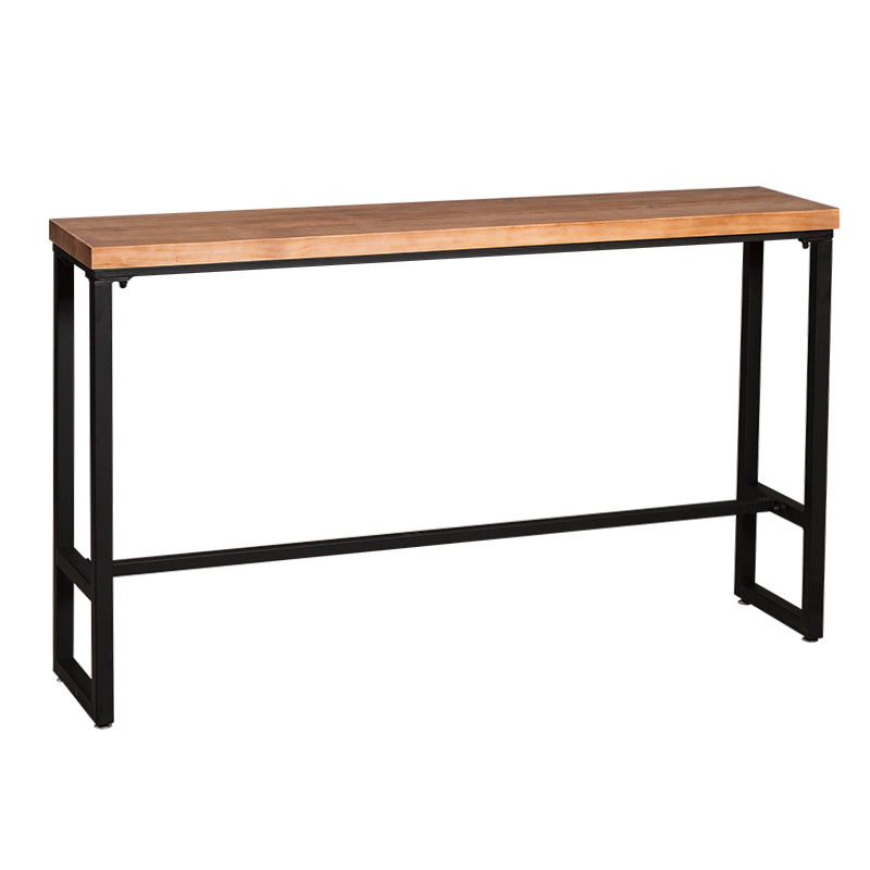Modern Style Bar Table Solid Wood and Iron Brown Coffee Shop Bar Table Without Chairs Clearhalo 'Bar Furniture' 'Bar Tables' 'bar_tables' 'furn' 'furn_bar_tables' 'Furniture' 'furniture_bar_tables' 'Kitchen & Dining Furniture' 'kitchen&dining_furn' 'kitchen' 4638958