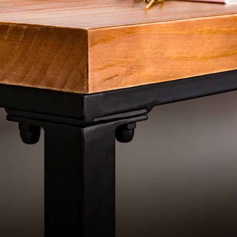 Modern Style Bar Table Solid Wood and Iron Brown Coffee Shop Bar Table Clearhalo 'Bar Furniture' 'Bar Tables' 'bar_tables' 'furn' 'furn_bar_tables' 'Furniture' 'furniture_bar_tables' 'Kitchen & Dining Furniture' 'kitchen&dining_furn' 'kitchen' 4638960