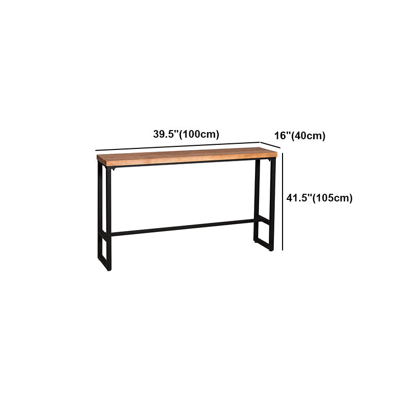 Modern Style Bar Table Solid Wood and Iron Brown Coffee Shop Bar Table Clearhalo 'Bar Furniture' 'Bar Tables' 'bar_tables' 'furn' 'furn_bar_tables' 'Furniture' 'furniture_bar_tables' 'Kitchen & Dining Furniture' 'kitchen&dining_furn' 'kitchen' 4638965