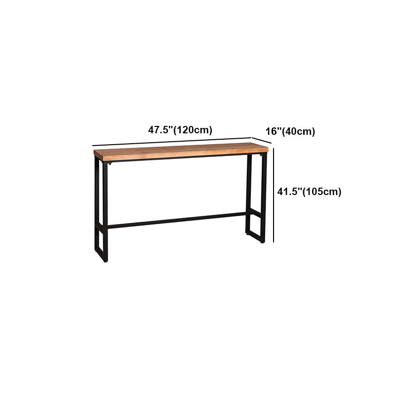 Modern Style Bar Table Solid Wood and Iron Brown Coffee Shop Bar Table Clearhalo 'Bar Furniture' 'Bar Tables' 'bar_tables' 'furn' 'furn_bar_tables' 'Furniture' 'furniture_bar_tables' 'Kitchen & Dining Furniture' 'kitchen&dining_furn' 'kitchen' 4638966