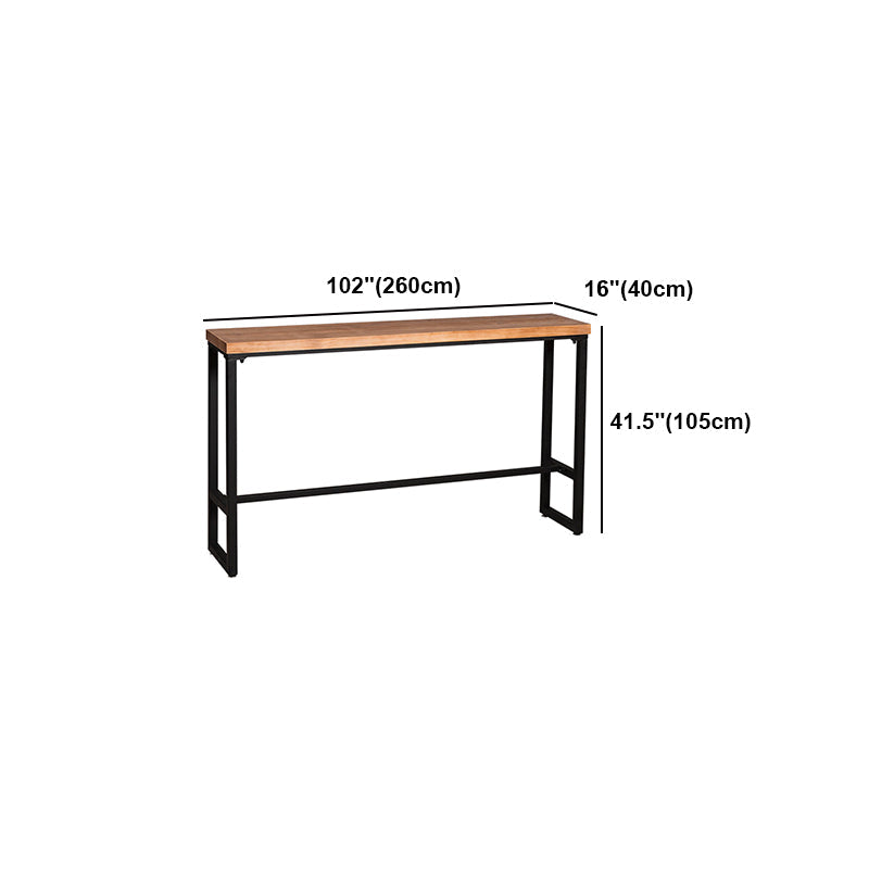 Modern Style Bar Table Solid Wood and Iron Brown Coffee Shop Bar Table Clearhalo 'Bar Furniture' 'Bar Tables' 'bar_tables' 'furn' 'furn_bar_tables' 'Furniture' 'furniture_bar_tables' 'Kitchen & Dining Furniture' 'kitchen&dining_furn' 'kitchen' 4638971