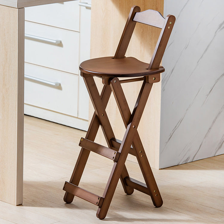 Modern Armless Backrest Counter Stool Wood Study Bar Stool with Wooden Seat and Pedal Clearhalo 'Bar Furniture' 'Bar Stools' 'bar_stools' 'furn' 'furn_bar_stools' 'furniture_bar_stools' 'Kitchen & Dining Furniture' 'kitchen&dining_furn' 'kitchen' 'kitchen_furn' Furniture' 4638973