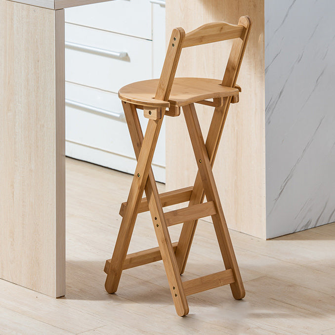 Modern Armless Backrest Counter Stool Wood Study Bar Stool with Wooden Seat and Pedal Natural 1 Piece Counter Stool (24"H) Clearhalo 'Bar Furniture' 'Bar Stools' 'bar_stools' 'furn' 'furn_bar_stools' 'furniture_bar_stools' 'Kitchen & Dining Furniture' 'kitchen&dining_furn' 'kitchen' 'kitchen_furn' Furniture' 4638991