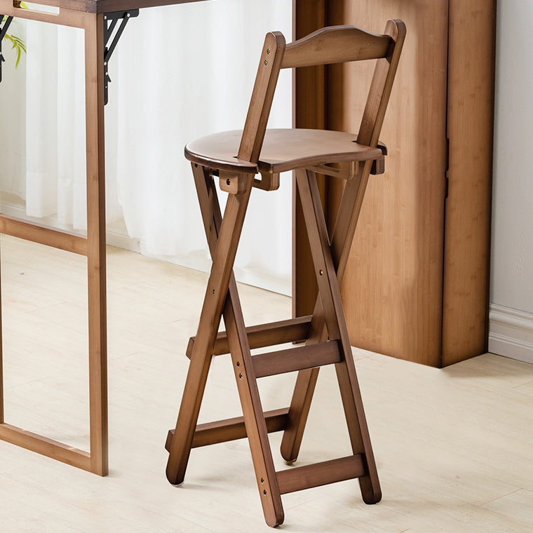 Modern Armless Backrest Counter Stool Wood Study Bar Stool with Wooden Seat and Pedal Clearhalo 'Bar Furniture' 'Bar Stools' 'bar_stools' 'furn' 'furn_bar_stools' 'furniture_bar_stools' 'Kitchen & Dining Furniture' 'kitchen&dining_furn' 'kitchen' 'kitchen_furn' Furniture' 4638997