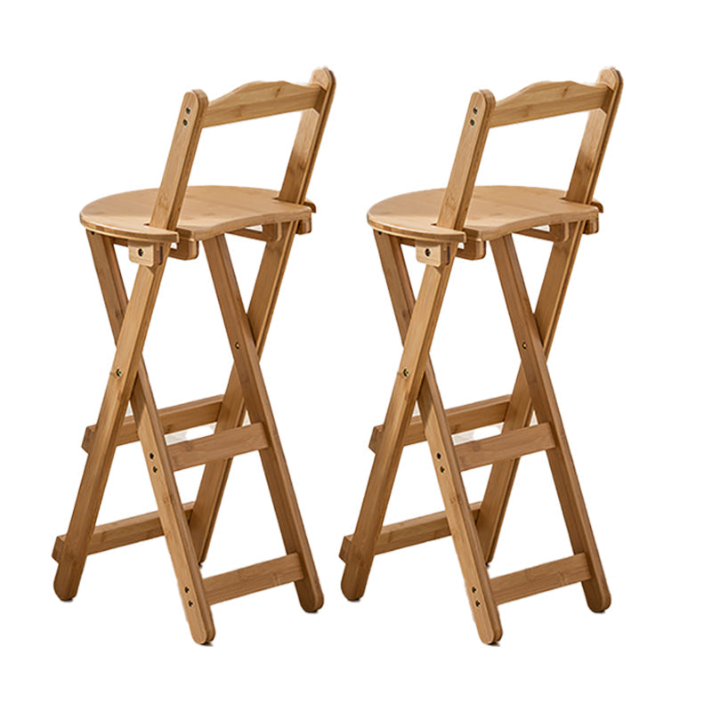 Modern Armless Backrest Counter Stool Wood Study Bar Stool with Wooden Seat and Pedal Natural 2 Piece Set Bar Stool(30"H) Clearhalo 'Bar Furniture' 'Bar Stools' 'bar_stools' 'furn' 'furn_bar_stools' 'furniture_bar_stools' 'Kitchen & Dining Furniture' 'kitchen&dining_furn' 'kitchen' 'kitchen_furn' Furniture' 4639004