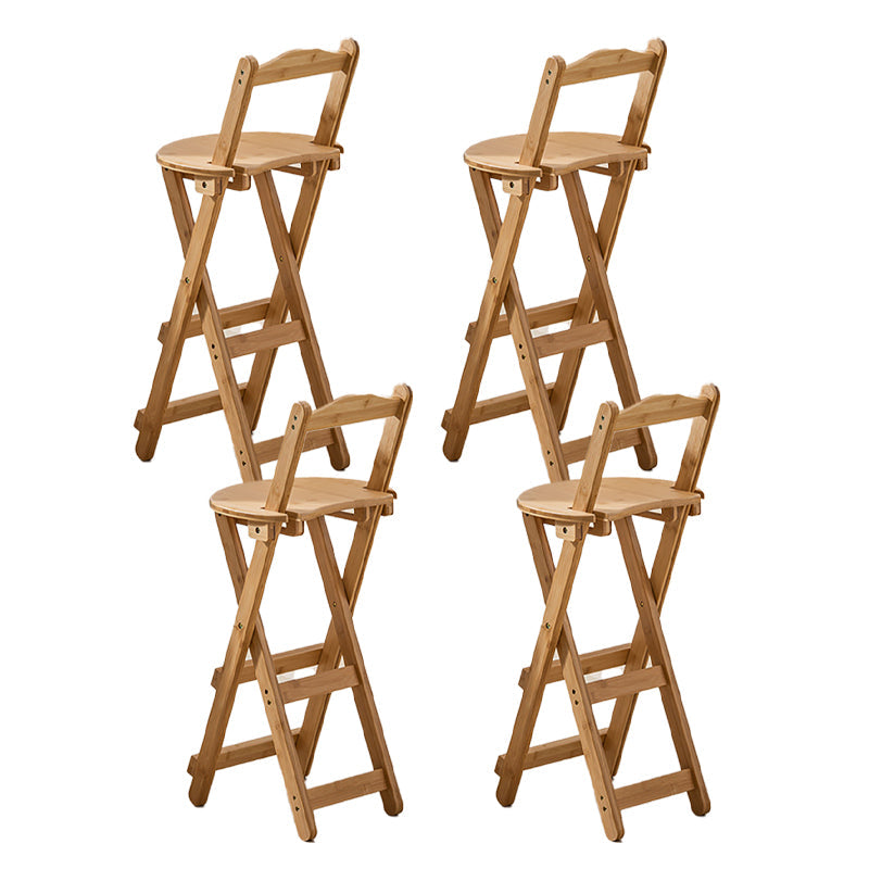 Modern Armless Backrest Counter Stool Wood Study Bar Stool with Wooden Seat and Pedal Natural 4 Piece Set Bar Stool(30"H) Clearhalo 'Bar Furniture' 'Bar Stools' 'bar_stools' 'furn' 'furn_bar_stools' 'furniture_bar_stools' 'Kitchen & Dining Furniture' 'kitchen&dining_furn' 'kitchen' 'kitchen_furn' Furniture' 4639005