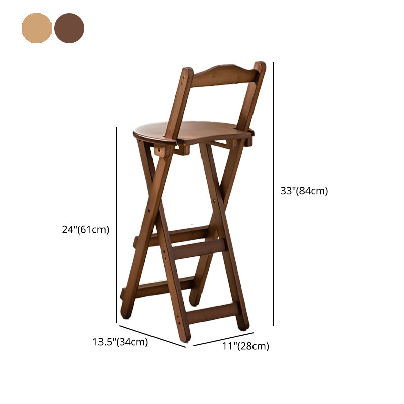 Modern Armless Backrest Counter Stool Wood Study Bar Stool with Wooden Seat and Pedal Clearhalo 'Bar Furniture' 'Bar Stools' 'bar_stools' 'furn' 'furn_bar_stools' 'furniture_bar_stools' 'Kitchen & Dining Furniture' 'kitchen&dining_furn' 'kitchen' 'kitchen_furn' Furniture' 4639007