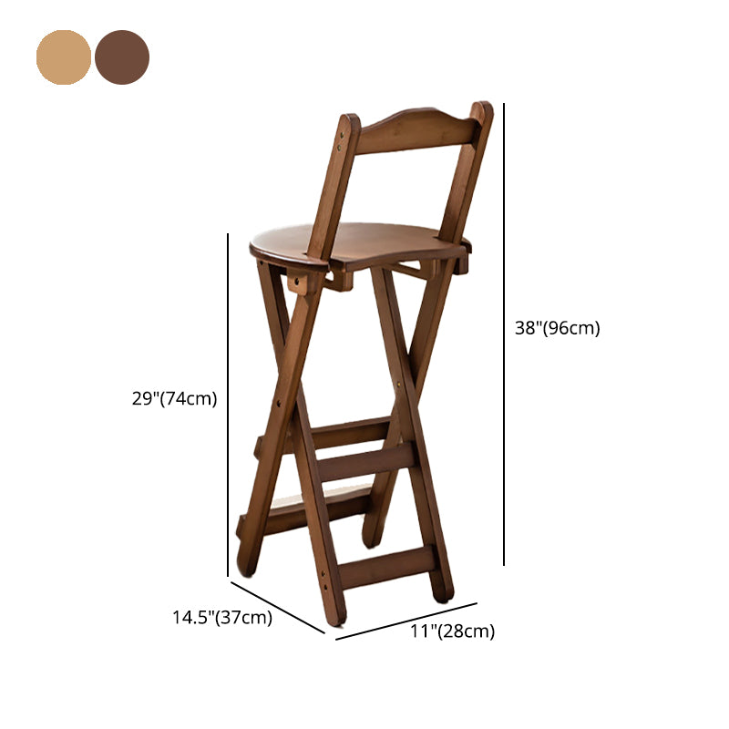 Modern Armless Backrest Counter Stool Wood Study Bar Stool with Wooden Seat and Pedal Clearhalo 'Bar Furniture' 'Bar Stools' 'bar_stools' 'furn' 'furn_bar_stools' 'furniture_bar_stools' 'Kitchen & Dining Furniture' 'kitchen&dining_furn' 'kitchen' 'kitchen_furn' Furniture' 4639008