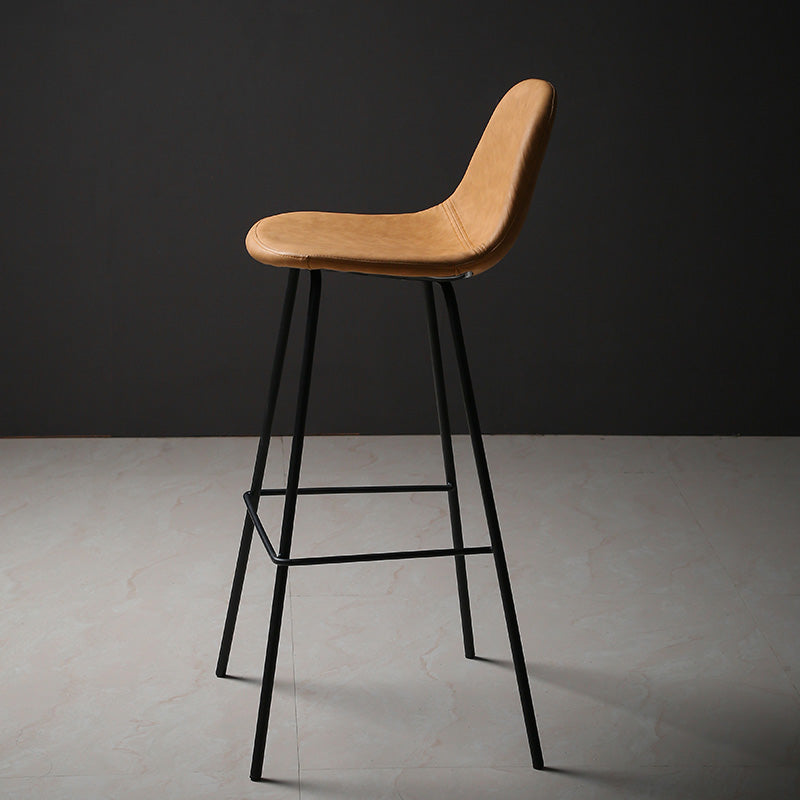 Industrial Style Bar-stool Iron Legs Counter Stool for Kitchen Bar Brown 1 Piece Bar Stool(30"H) Clearhalo 'Bar Furniture' 'Bar Stools' 'bar_stools' 'furn' 'furn_bar_stools' 'furniture_bar_stools' 'Kitchen & Dining Furniture' 'kitchen&dining_furn' 'kitchen' 'kitchen_furn' Furniture' 4639010
