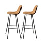 Industrial Style Bar-stool Iron Legs Counter Stool for Kitchen Bar Brown 2 Piece Set Bar Stool(30"H) Clearhalo 'Bar Furniture' 'Bar Stools' 'bar_stools' 'furn' 'furn_bar_stools' 'furniture_bar_stools' 'Kitchen & Dining Furniture' 'kitchen&dining_furn' 'kitchen' 'kitchen_furn' Furniture' 4639011