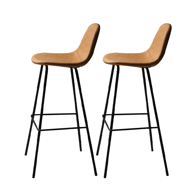Industrial Style Bar-stool Iron Legs Counter Stool for Kitchen Bar Brown 2 Piece Set Bar Stool(30"H) Clearhalo 'Bar Furniture' 'Bar Stools' 'bar_stools' 'furn' 'furn_bar_stools' 'furniture_bar_stools' 'Kitchen & Dining Furniture' 'kitchen&dining_furn' 'kitchen' 'kitchen_furn' Furniture' 4639011