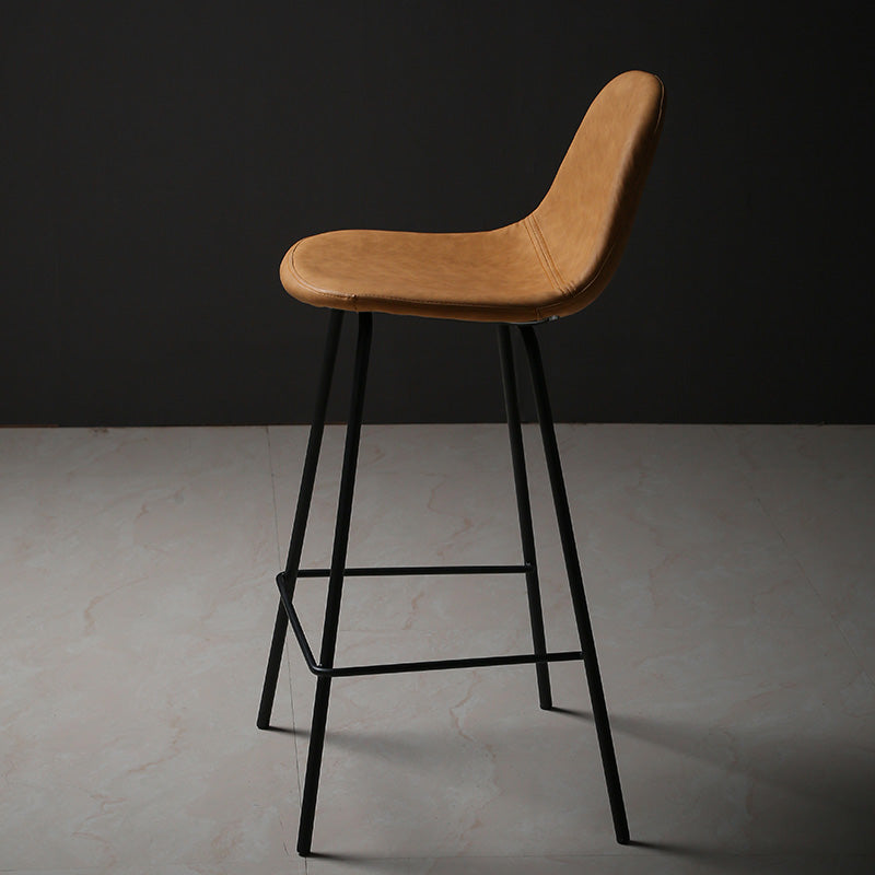 Industrial Style Bar-stool Iron Legs Counter Stool for Kitchen Bar Brown 1 Piece Counter Stool(26"H) Clearhalo 'Bar Furniture' 'Bar Stools' 'bar_stools' 'furn' 'furn_bar_stools' 'furniture_bar_stools' 'Kitchen & Dining Furniture' 'kitchen&dining_furn' 'kitchen' 'kitchen_furn' Furniture' 4639015