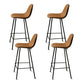 Industrial Style Bar-stool Iron Legs Counter Stool for Kitchen Bar Brown 4 Piece Set Counter Stool(26"H) Clearhalo 'Bar Furniture' 'Bar Stools' 'bar_stools' 'furn' 'furn_bar_stools' 'furniture_bar_stools' 'Kitchen & Dining Furniture' 'kitchen&dining_furn' 'kitchen' 'kitchen_furn' Furniture' 4639019