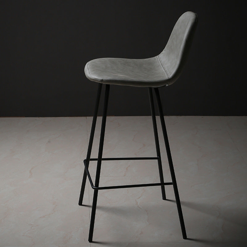 Industrial Style Bar-stool Iron Legs Counter Stool for Kitchen Bar Light Gray 1 Piece Counter Stool(26"H) Clearhalo 'Bar Furniture' 'Bar Stools' 'bar_stools' 'furn' 'furn_bar_stools' 'furniture_bar_stools' 'Kitchen & Dining Furniture' 'kitchen&dining_furn' 'kitchen' 'kitchen_furn' Furniture' 4639021
