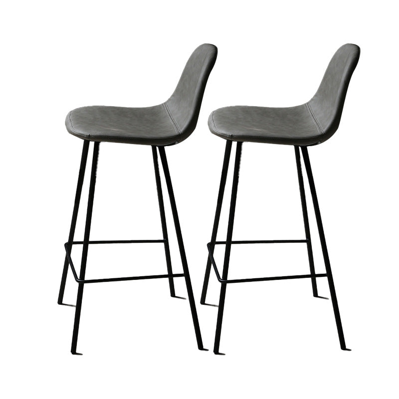 Industrial Style Bar-stool Iron Legs Counter Stool for Kitchen Bar Light Gray 2 Piece Set Counter Stool(26"H) Clearhalo 'Bar Furniture' 'Bar Stools' 'bar_stools' 'furn' 'furn_bar_stools' 'furniture_bar_stools' 'Kitchen & Dining Furniture' 'kitchen&dining_furn' 'kitchen' 'kitchen_furn' Furniture' 4639023