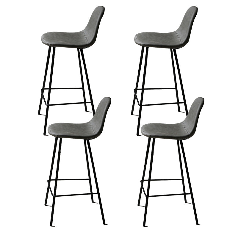 Industrial Style Bar-stool Iron Legs Counter Stool for Kitchen Bar Light Gray 4 Piece Set Counter Stool(26"H) Clearhalo 'Bar Furniture' 'Bar Stools' 'bar_stools' 'furn' 'furn_bar_stools' 'furniture_bar_stools' 'Kitchen & Dining Furniture' 'kitchen&dining_furn' 'kitchen' 'kitchen_furn' Furniture' 4639026