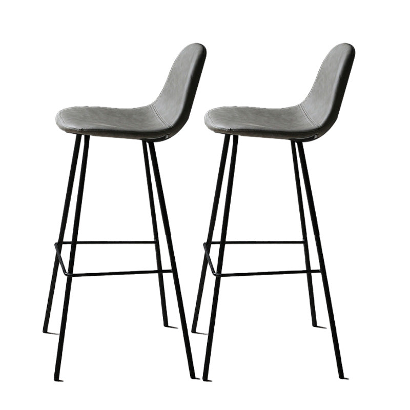 Industrial Style Bar-stool Iron Legs Counter Stool for Kitchen Bar Light Gray 2 Piece Set Bar Stool(30"H) Clearhalo 'Bar Furniture' 'Bar Stools' 'bar_stools' 'furn' 'furn_bar_stools' 'furniture_bar_stools' 'Kitchen & Dining Furniture' 'kitchen&dining_furn' 'kitchen' 'kitchen_furn' Furniture' 4639029