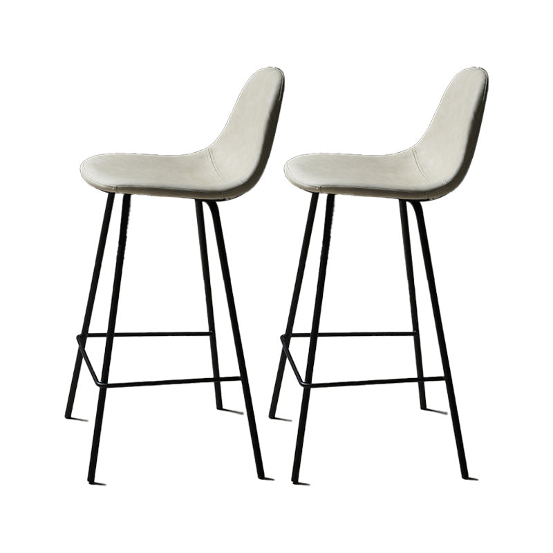 Industrial Style Bar-stool Iron Legs Counter Stool for Kitchen Bar White 2 Piece Set Counter Stool(26"H) Clearhalo 'Bar Furniture' 'Bar Stools' 'bar_stools' 'furn' 'furn_bar_stools' 'furniture_bar_stools' 'Kitchen & Dining Furniture' 'kitchen&dining_furn' 'kitchen' 'kitchen_furn' Furniture' 4639035