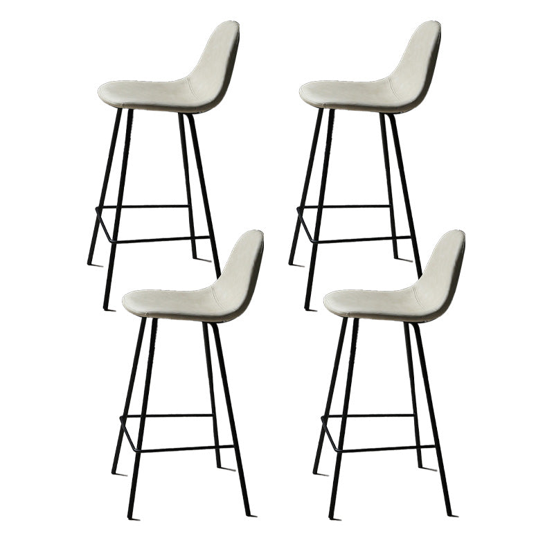 Industrial Style Bar-stool Iron Legs Counter Stool for Kitchen Bar White 4 Piece Set Counter Stool(26"H) Clearhalo 'Bar Furniture' 'Bar Stools' 'bar_stools' 'furn' 'furn_bar_stools' 'furniture_bar_stools' 'Kitchen & Dining Furniture' 'kitchen&dining_furn' 'kitchen' 'kitchen_furn' Furniture' 4639038