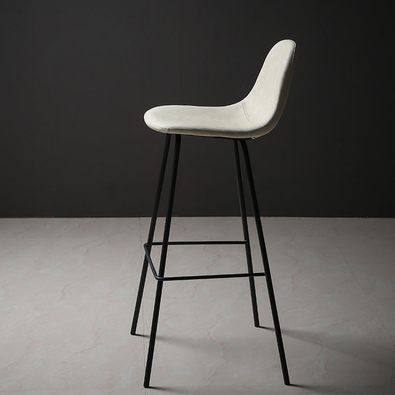 Industrial Style Bar-stool Iron Legs Counter Stool for Kitchen Bar White 1 Piece Bar Stool(30"H) Clearhalo 'Bar Furniture' 'Bar Stools' 'bar_stools' 'furn' 'furn_bar_stools' 'furniture_bar_stools' 'Kitchen & Dining Furniture' 'kitchen&dining_furn' 'kitchen' 'kitchen_furn' Furniture' 4639039