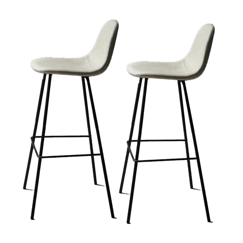 Industrial Style Bar-stool Iron Legs Counter Stool for Kitchen Bar White 2 Piece Set Bar Stool(30"H) Clearhalo 'Bar Furniture' 'Bar Stools' 'bar_stools' 'furn' 'furn_bar_stools' 'furniture_bar_stools' 'Kitchen & Dining Furniture' 'kitchen&dining_furn' 'kitchen' 'kitchen_furn' Furniture' 4639040