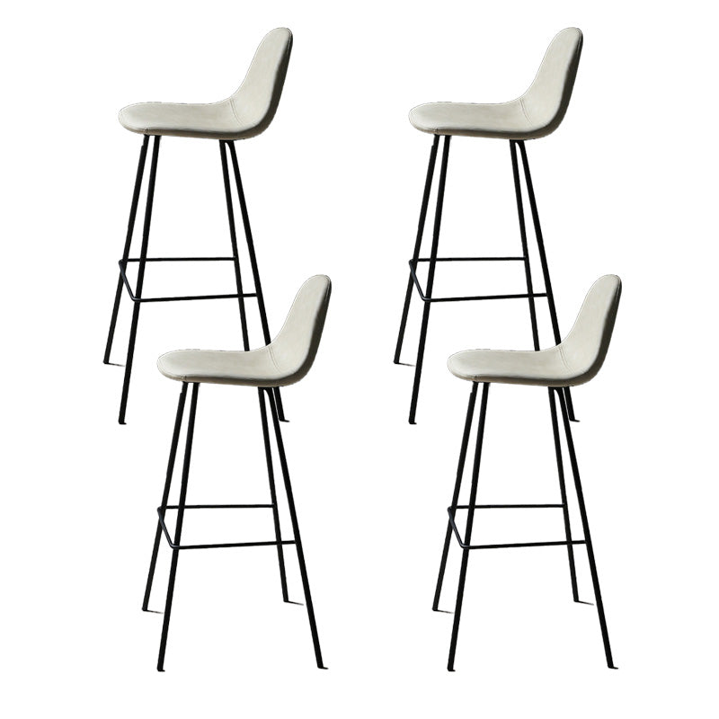 Industrial Style Bar-stool Iron Legs Counter Stool for Kitchen Bar White 4 Piece Set Bar Stool(30"H) Clearhalo 'Bar Furniture' 'Bar Stools' 'bar_stools' 'furn' 'furn_bar_stools' 'furniture_bar_stools' 'Kitchen & Dining Furniture' 'kitchen&dining_furn' 'kitchen' 'kitchen_furn' Furniture' 4639041