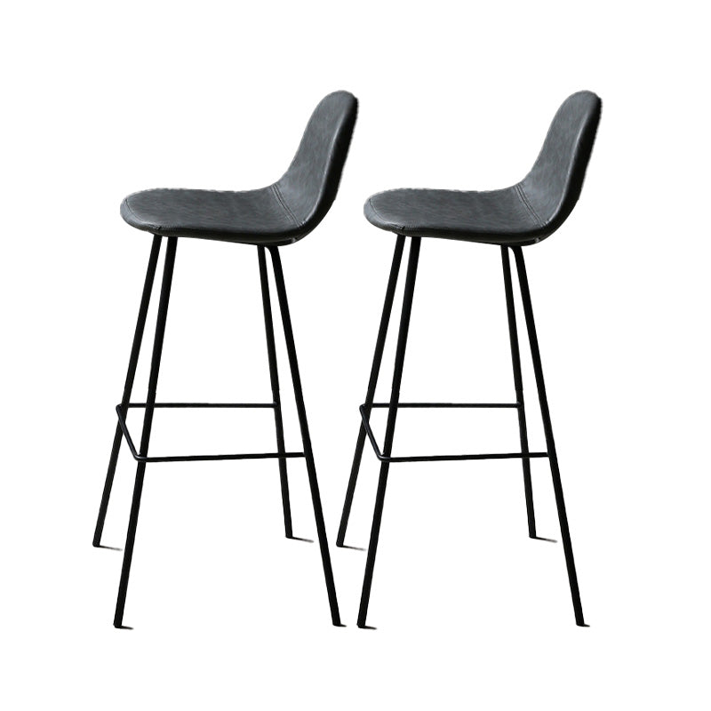 Industrial Style Bar-stool Iron Legs Counter Stool for Kitchen Bar Dark Gray 2 Piece Set Bar Stool(30"H) Clearhalo 'Bar Furniture' 'Bar Stools' 'bar_stools' 'furn' 'furn_bar_stools' 'furniture_bar_stools' 'Kitchen & Dining Furniture' 'kitchen&dining_furn' 'kitchen' 'kitchen_furn' Furniture' 4639043