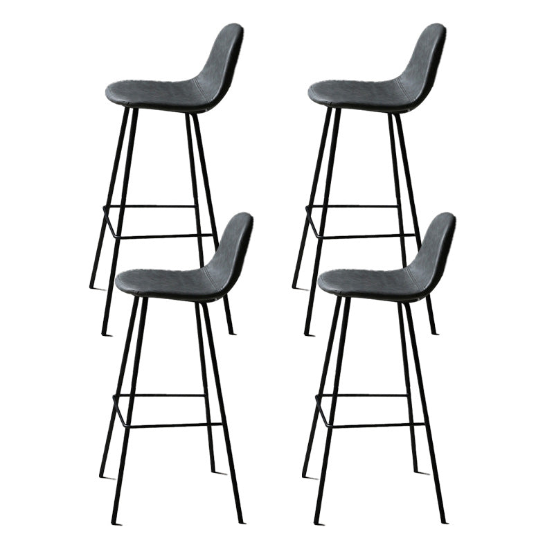 Industrial Style Bar-stool Iron Legs Counter Stool for Kitchen Bar Dark Gray 4 Piece Set Bar Stool(30"H) Clearhalo 'Bar Furniture' 'Bar Stools' 'bar_stools' 'furn' 'furn_bar_stools' 'furniture_bar_stools' 'Kitchen & Dining Furniture' 'kitchen&dining_furn' 'kitchen' 'kitchen_furn' Furniture' 4639044