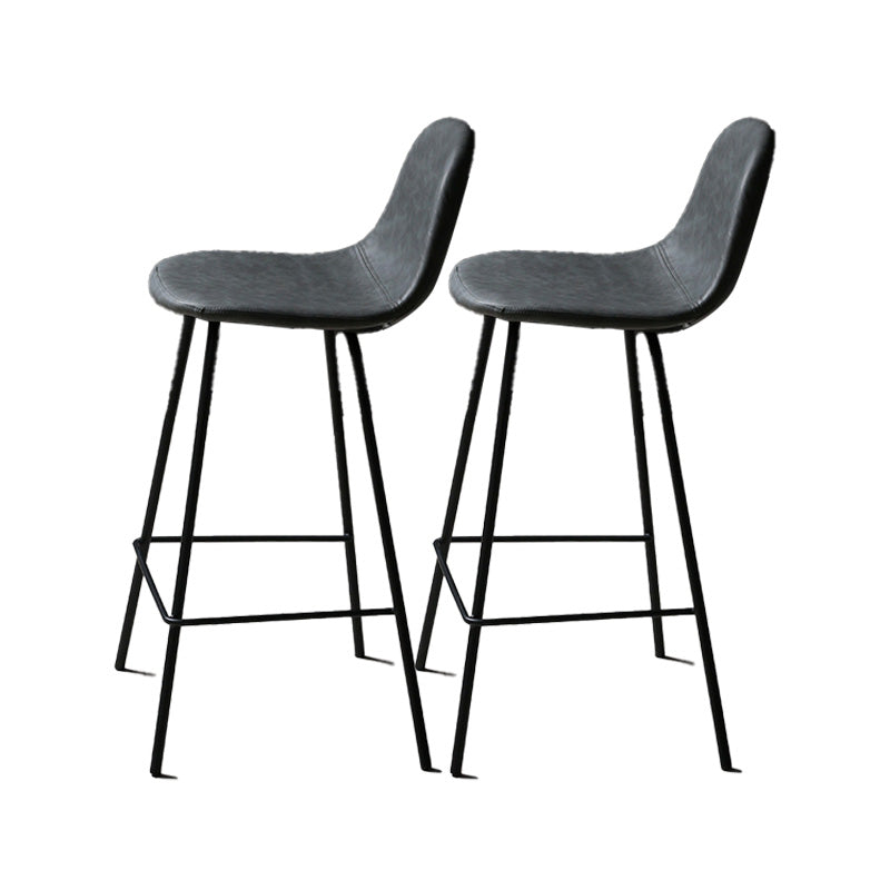 Industrial Style Bar-stool Iron Legs Counter Stool for Kitchen Bar Dark Gray 2 Piece Set Counter Stool(26"H) Clearhalo 'Bar Furniture' 'Bar Stools' 'bar_stools' 'furn' 'furn_bar_stools' 'furniture_bar_stools' 'Kitchen & Dining Furniture' 'kitchen&dining_furn' 'kitchen' 'kitchen_furn' Furniture' 4639046