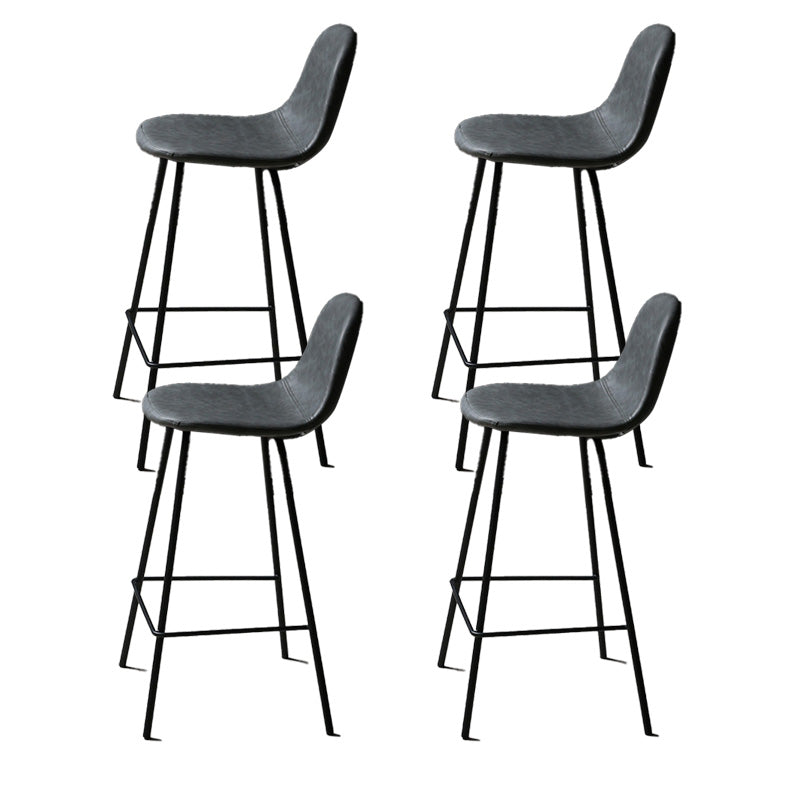 Industrial Style Bar-stool Iron Legs Counter Stool for Kitchen Bar Dark Gray 4 Piece Set Counter Stool(26"H) Clearhalo 'Bar Furniture' 'Bar Stools' 'bar_stools' 'furn' 'furn_bar_stools' 'furniture_bar_stools' 'Kitchen & Dining Furniture' 'kitchen&dining_furn' 'kitchen' 'kitchen_furn' Furniture' 4639047