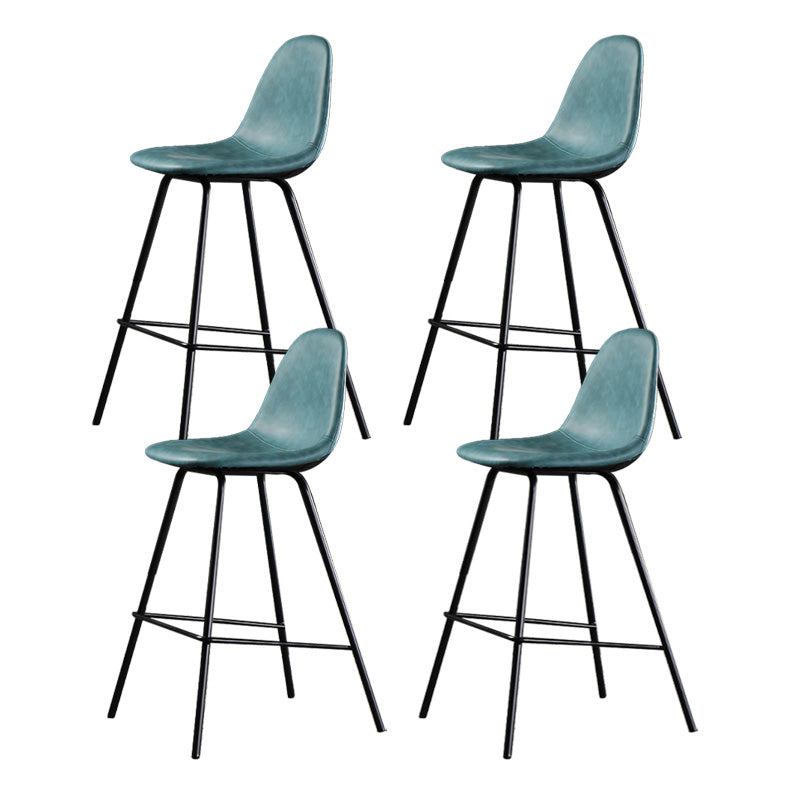 Industrial Style Bar-stool Iron Legs Counter Stool for Kitchen Bar Blue 4 Piece Set Clearhalo 'Bar Furniture' 'Bar Stools' 'bar_stools' 'furn' 'furn_bar_stools' 'furniture_bar_stools' 'Kitchen & Dining Furniture' 'kitchen&dining_furn' 'kitchen' 'kitchen_furn' Furniture' 4639050