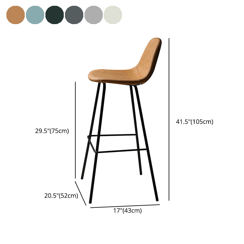 Industrial Style Bar-stool Iron Legs Counter Stool for Kitchen Bar Clearhalo 'Bar Furniture' 'Bar Stools' 'bar_stools' 'furn' 'furn_bar_stools' 'furniture_bar_stools' 'Kitchen & Dining Furniture' 'kitchen&dining_furn' 'kitchen' 'kitchen_furn' Furniture' 4639055