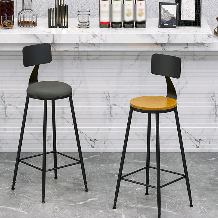 Industrial Style Bar-stool Metal Legs Counter Stool for Kitchen Bar Clearhalo 'Bar Furniture' 'Bar Stools' 'bar_stools' 'furn' 'furn_bar_stools' 'furniture_bar_stools' 'Kitchen & Dining Furniture' 'kitchen&dining_furn' 'kitchen' 'kitchen_furn' Furniture' 4639130