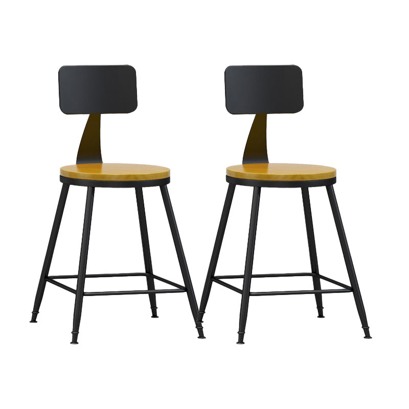 Industrial Style Bar-stool Metal Legs Counter Stool for Kitchen Bar Natural 2 Piece Set Clearhalo 'Bar Furniture' 'Bar Stools' 'bar_stools' 'furn' 'furn_bar_stools' 'furniture_bar_stools' 'Kitchen & Dining Furniture' 'kitchen&dining_furn' 'kitchen' 'kitchen_furn' Furniture' 4639131
