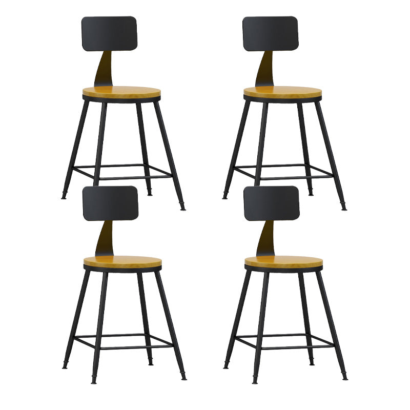 Industrial Style Bar-stool Metal Legs Counter Stool for Kitchen Bar Natural 4 Piece Set Clearhalo 'Bar Furniture' 'Bar Stools' 'bar_stools' 'furn' 'furn_bar_stools' 'furniture_bar_stools' 'Kitchen & Dining Furniture' 'kitchen&dining_furn' 'kitchen' 'kitchen_furn' Furniture' 4639133