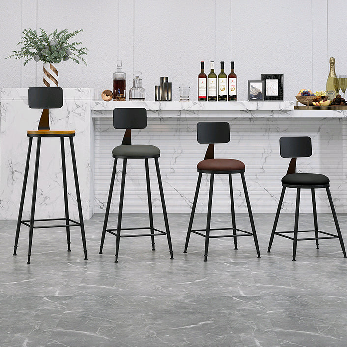 Industrial Style Bar-stool Metal Legs Counter Stool for Kitchen Bar Clearhalo 'Bar Furniture' 'Bar Stools' 'bar_stools' 'furn' 'furn_bar_stools' 'furniture_bar_stools' 'Kitchen & Dining Furniture' 'kitchen&dining_furn' 'kitchen' 'kitchen_furn' Furniture' 4639135