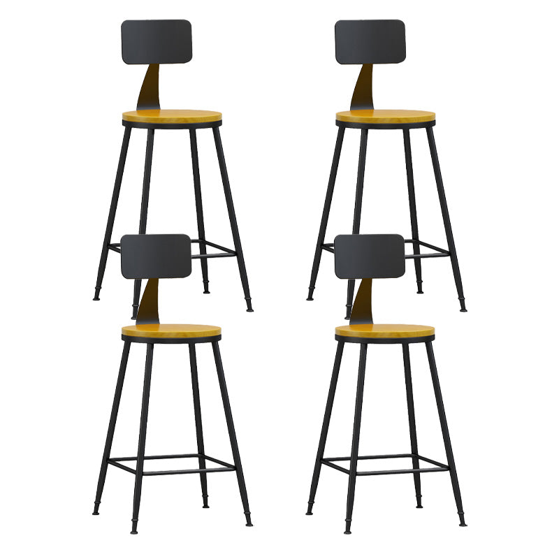 Industrial Style Bar-stool Metal Legs Counter Stool for Kitchen Bar Natural 4 Piece Set Counter Stool(26"H) Clearhalo 'Bar Furniture' 'Bar Stools' 'bar_stools' 'furn' 'furn_bar_stools' 'furniture_bar_stools' 'Kitchen & Dining Furniture' 'kitchen&dining_furn' 'kitchen' 'kitchen_furn' Furniture' 4639139