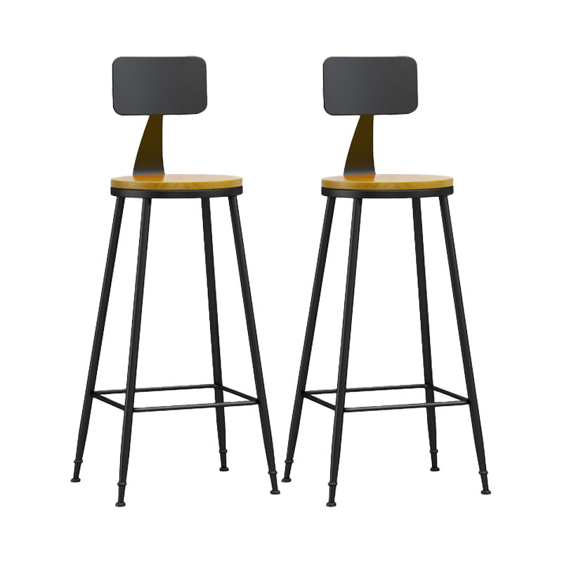 Industrial Style Bar-stool Metal Legs Counter Stool for Kitchen Bar Natural 2 Piece Set Bar Stool(30"H) Clearhalo 'Bar Furniture' 'Bar Stools' 'bar_stools' 'furn' 'furn_bar_stools' 'furniture_bar_stools' 'Kitchen & Dining Furniture' 'kitchen&dining_furn' 'kitchen' 'kitchen_furn' Furniture' 4639143