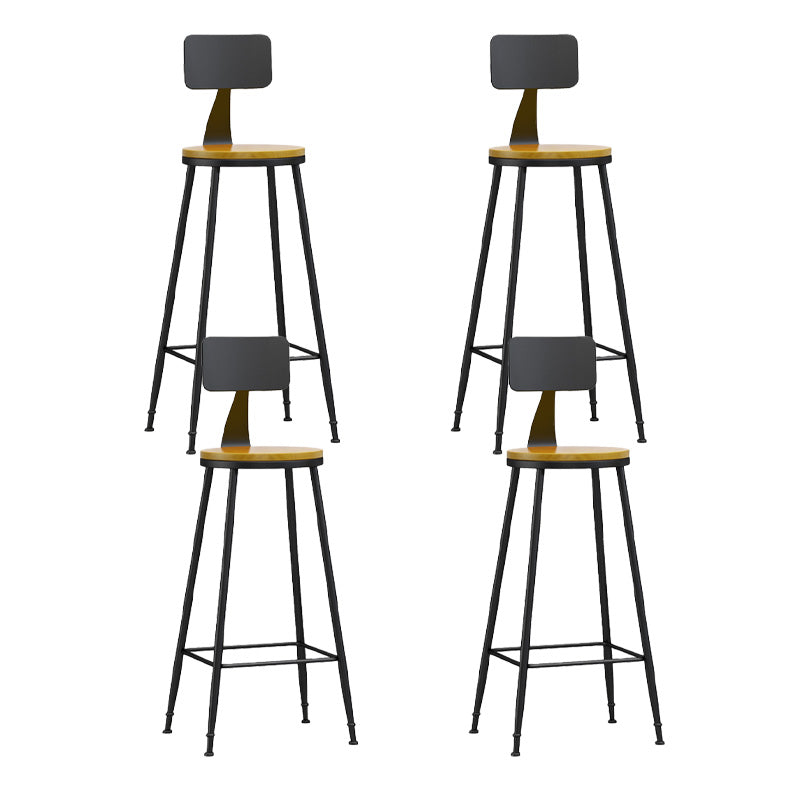 Industrial Style Bar-stool Metal Legs Counter Stool for Kitchen Bar Natural 4 Piece Set Bar Stool(30"H) Clearhalo 'Bar Furniture' 'Bar Stools' 'bar_stools' 'furn' 'furn_bar_stools' 'furniture_bar_stools' 'Kitchen & Dining Furniture' 'kitchen&dining_furn' 'kitchen' 'kitchen_furn' Furniture' 4639145