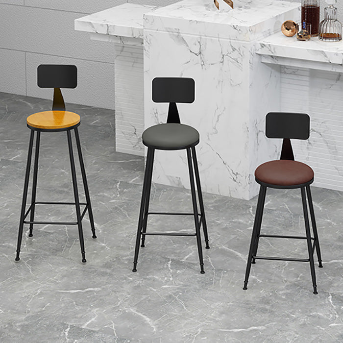 Industrial Style Bar-stool Metal Legs Counter Stool for Kitchen Bar Clearhalo 'Bar Furniture' 'Bar Stools' 'bar_stools' 'furn' 'furn_bar_stools' 'furniture_bar_stools' 'Kitchen & Dining Furniture' 'kitchen&dining_furn' 'kitchen' 'kitchen_furn' Furniture' 4639148