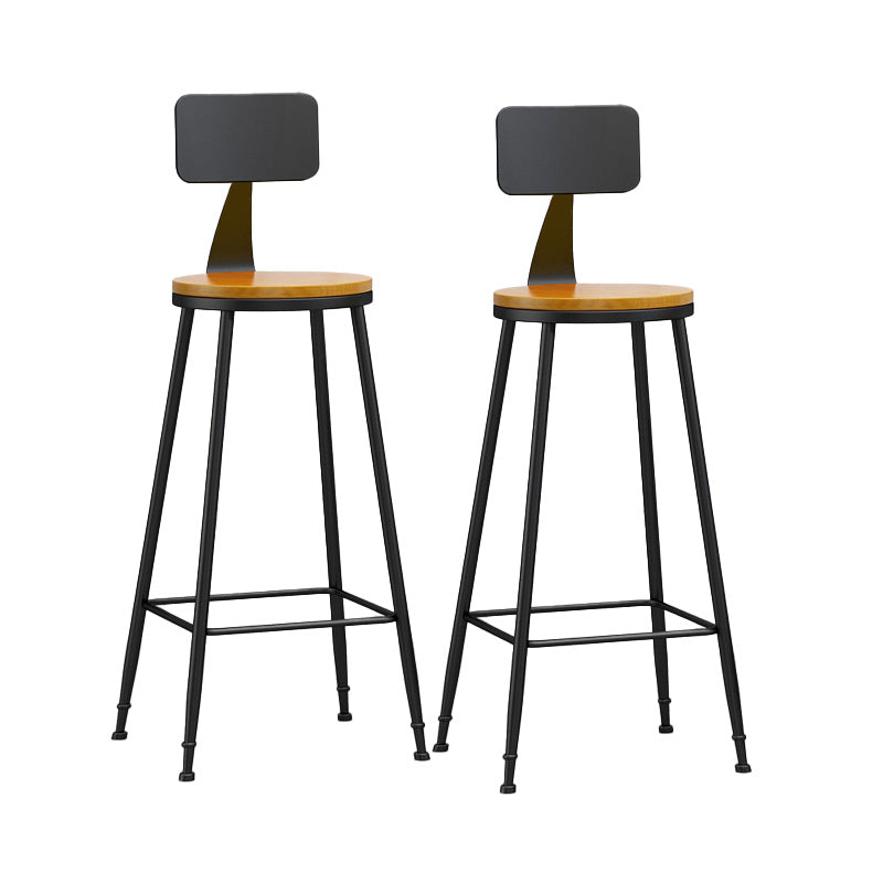 Industrial Style Bar-stool Metal Legs Counter Stool for Kitchen Bar Natural 2 Piece Set Bar Stool(33"H) Clearhalo 'Bar Furniture' 'Bar Stools' 'bar_stools' 'furn' 'furn_bar_stools' 'furniture_bar_stools' 'Kitchen & Dining Furniture' 'kitchen&dining_furn' 'kitchen' 'kitchen_furn' Furniture' 4639149