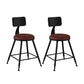 Industrial Style Bar-stool Metal Legs Counter Stool for Kitchen Bar Brown 2 Piece Set Short Stool(18"H) Clearhalo 'Bar Furniture' 'Bar Stools' 'bar_stools' 'furn' 'furn_bar_stools' 'furniture_bar_stools' 'Kitchen & Dining Furniture' 'kitchen&dining_furn' 'kitchen' 'kitchen_furn' Furniture' 4639155