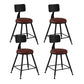 Industrial Style Bar-stool Metal Legs Counter Stool for Kitchen Bar Brown 4 Piece Set Short Stool(18"H) Clearhalo 'Bar Furniture' 'Bar Stools' 'bar_stools' 'furn' 'furn_bar_stools' 'furniture_bar_stools' 'Kitchen & Dining Furniture' 'kitchen&dining_furn' 'kitchen' 'kitchen_furn' Furniture' 4639156