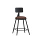 Industrial Style Bar-stool Metal Legs Counter Stool for Kitchen Bar Brown 1 Piece Short Stool(22"H) Clearhalo 'Bar Furniture' 'Bar Stools' 'bar_stools' 'furn' 'furn_bar_stools' 'furniture_bar_stools' 'Kitchen & Dining Furniture' 'kitchen&dining_furn' 'kitchen' 'kitchen_furn' Furniture' 4639158