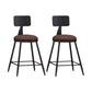 Industrial Style Bar-stool Metal Legs Counter Stool for Kitchen Bar Brown 2 Piece Set Short Stool(22"H) Clearhalo 'Bar Furniture' 'Bar Stools' 'bar_stools' 'furn' 'furn_bar_stools' 'furniture_bar_stools' 'Kitchen & Dining Furniture' 'kitchen&dining_furn' 'kitchen' 'kitchen_furn' Furniture' 4639159