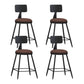 Industrial Style Bar-stool Metal Legs Counter Stool for Kitchen Bar Brown 4 Piece Set Short Stool(22"H) Clearhalo 'Bar Furniture' 'Bar Stools' 'bar_stools' 'furn' 'furn_bar_stools' 'furniture_bar_stools' 'Kitchen & Dining Furniture' 'kitchen&dining_furn' 'kitchen' 'kitchen_furn' Furniture' 4639160