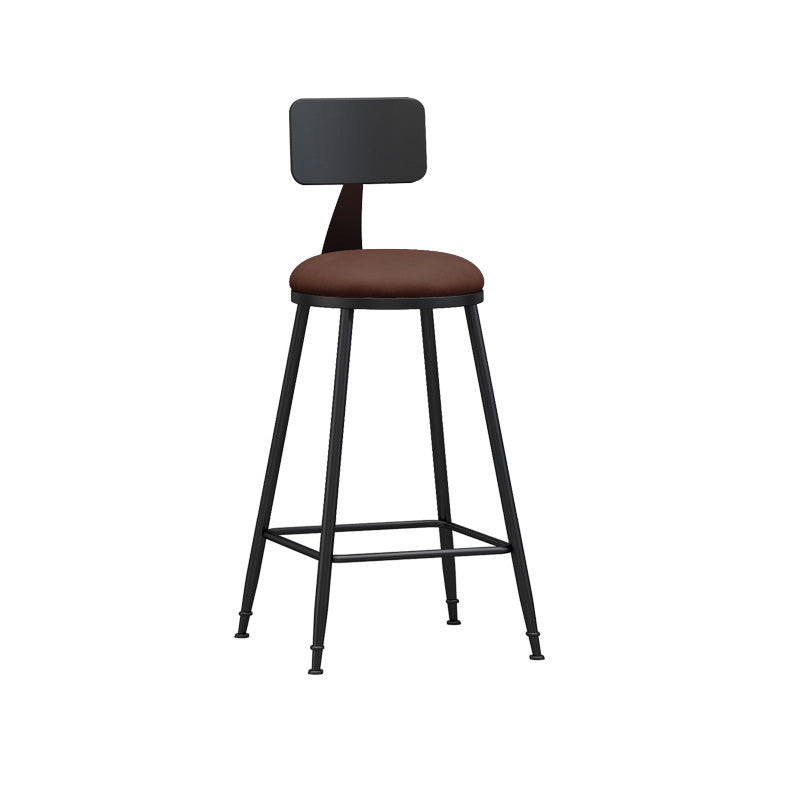 Industrial Style Bar-stool Metal Legs Counter Stool for Kitchen Bar Brown 1 Piece Counter Stool(26"H) Clearhalo 'Bar Furniture' 'Bar Stools' 'bar_stools' 'furn' 'furn_bar_stools' 'furniture_bar_stools' 'Kitchen & Dining Furniture' 'kitchen&dining_furn' 'kitchen' 'kitchen_furn' Furniture' 4639161