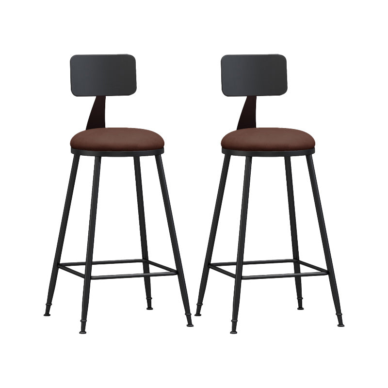 Industrial Style Bar-stool Metal Legs Counter Stool for Kitchen Bar Brown 2 Piece Set Counter Stool(26"H) Clearhalo 'Bar Furniture' 'Bar Stools' 'bar_stools' 'furn' 'furn_bar_stools' 'furniture_bar_stools' 'Kitchen & Dining Furniture' 'kitchen&dining_furn' 'kitchen' 'kitchen_furn' Furniture' 4639162
